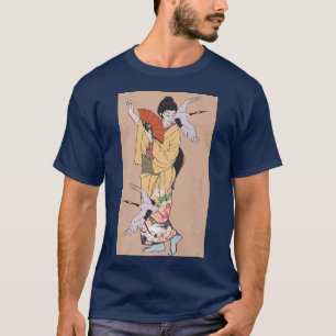 Tanz von Kranen Japanischer Retro Art Geisha Dance T-Shirt