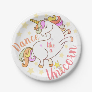 Tanz wie ein Einhorn Personalisiert Pappteller