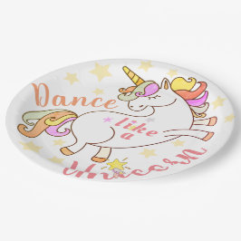 Tanz wie ein Einhorn Spaß und Niedlich Pappteller