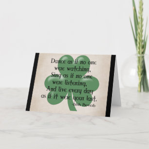 Tanz wie:: Irish Proverb (Black Design) Karte