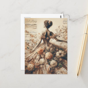 Tanz zur Blumenmusikkollektion Postkarte