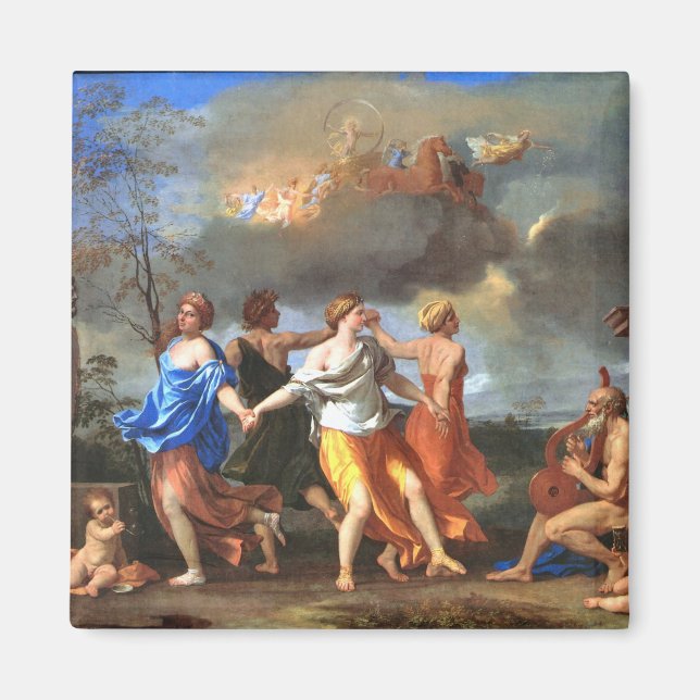 Tanz zur Musik der Zeit (von Nicholas Poussin) Magnet (Vorne)