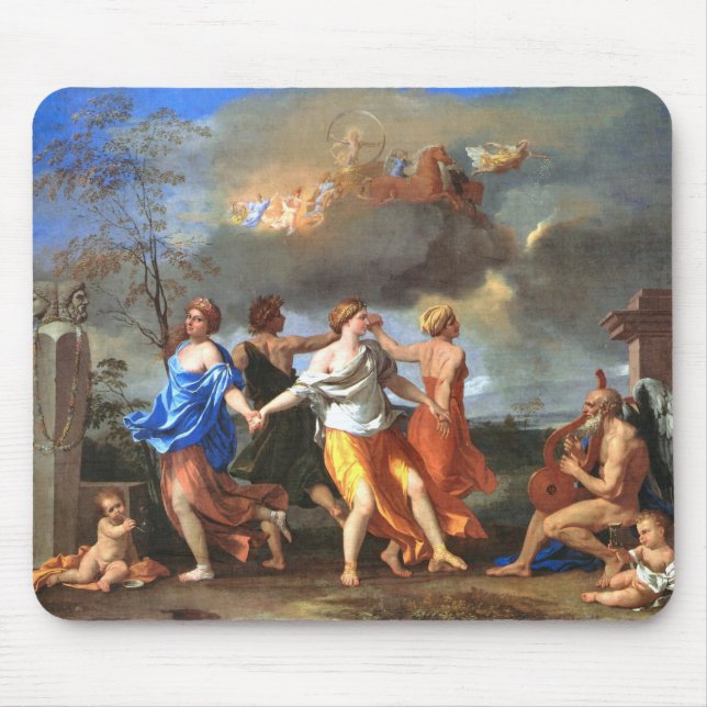 Tanz zur Musik der Zeit (von Nicholas Poussin) Mousepad (Vorne)