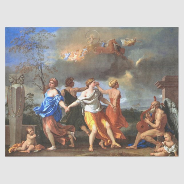 Tanz zur Musik der Zeit (von Nicholas Poussin) Seidenpapier (Vorderseite)