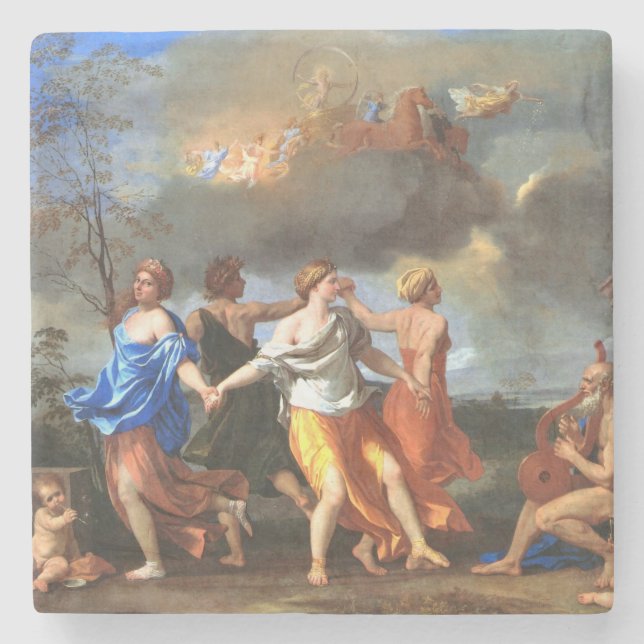 Tanz zur Musik der Zeit (von Nicholas Poussin) Steinuntersetzer (Vorderseite)