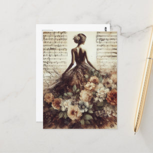 Tanz zur Musik Mixed Media Collage Postkarte