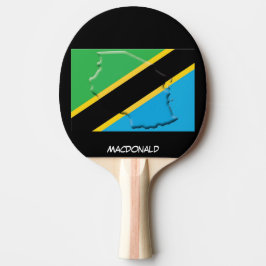 TANZANIA FLAG & MAP Personalisiert Schwarz Tischtennis Schläger