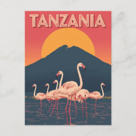 Tanzania Flamingo Sunset Postkarte