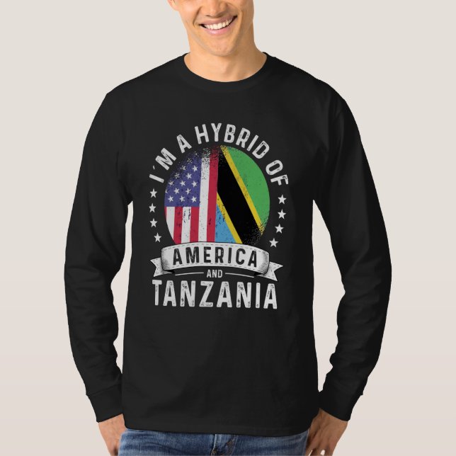 Tanzanian American Patriot Grown Flag Humor T-Shirt (Vorderseite)