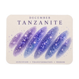 Tanzanit-Kunstwerk zum Dezember-Geburtsstein Magnet