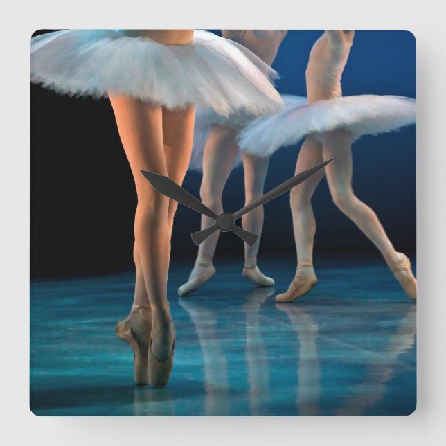 Tanzballett Quadratische Wanduhr (Vorderseite)