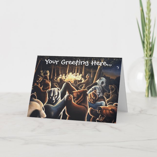 Tanzbären Gruß Kunsteilen Karte (Vorderseite)