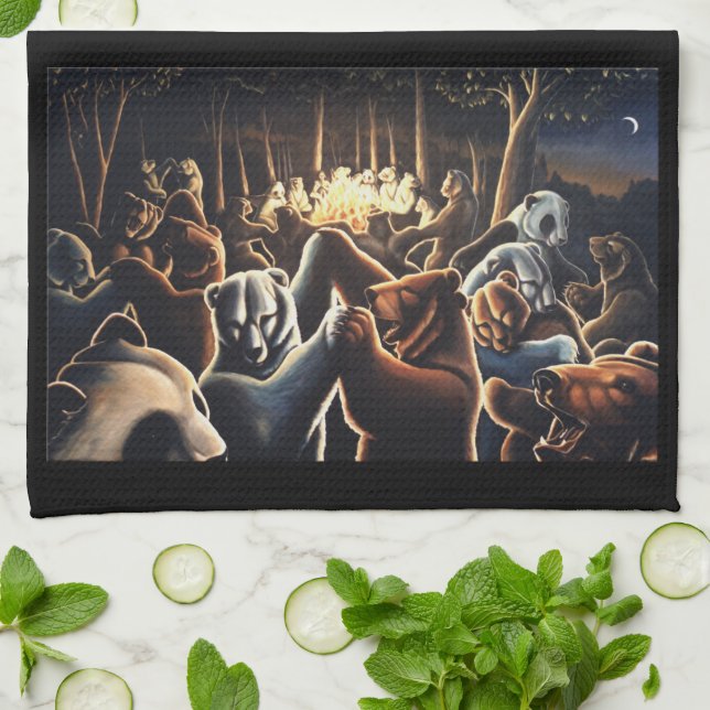 Tanzbären Handtuch Party Tiere Tee Handtuch (Gefaltet)
