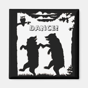 Tanzbären Schwarze Silhouette Magnet