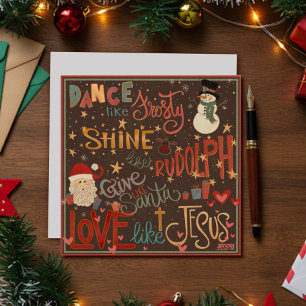 Tanze wie Frosty Zitat Inspirierend Weihnachtskart Feiertagskarte