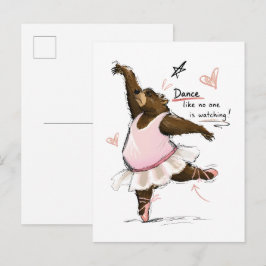 Tanze wie niemand zuschaut Lustiger Ballettbär Postkarte