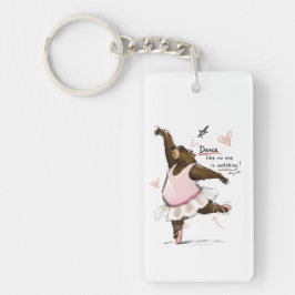 Tanze wie niemand zuschaut Lustiger Ballettbär Schlüsselanhänger