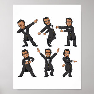 Tanzen Abraham Lincoln 4. Juli Jungs Mädchen Kind Poster