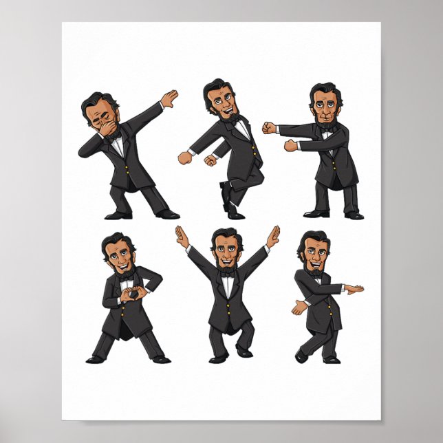 Tanzen Abraham Lincoln 4. Juli Jungs Mädchen Kind Poster (Vorne)