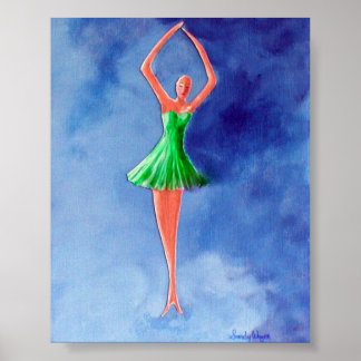 Tanzen Ballerina, grün Poster
