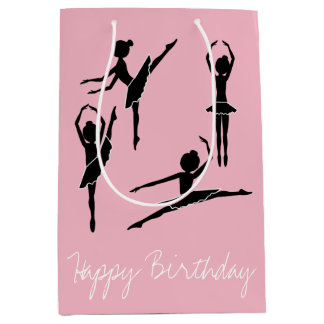 Tanzen-Ballerina-Silhouette-Ballett-Klasse Mittlere Geschenktüte
