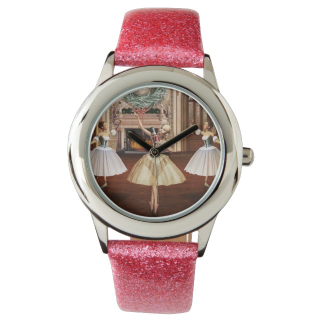 Tanzen Ballerina und Nutcracker Watch Armbanduhr (Vorderseite)