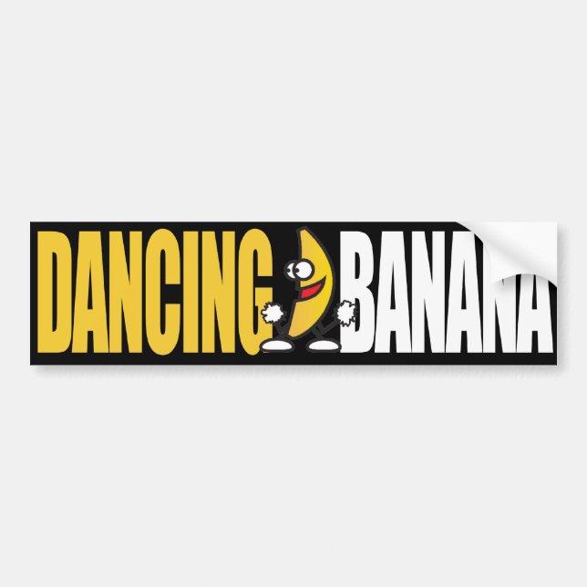 Tanzen bananayellow Weiß Autoaufkleber (Vorne)