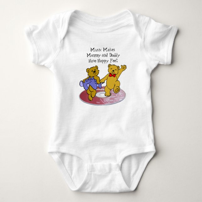 TANZEN BEARS-T-SHIRT BABY STRAMPLER (Vorderseite)