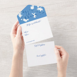 Tanzen Bunnies Es ist ein Junge! Babyparty All In One Einladung