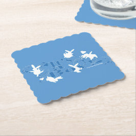 Tanzen Bunnies Es ist ein Junge! Blue Baby Dusche Untersetzer