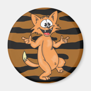 Tanzen-Cartoon-Katze Magnet