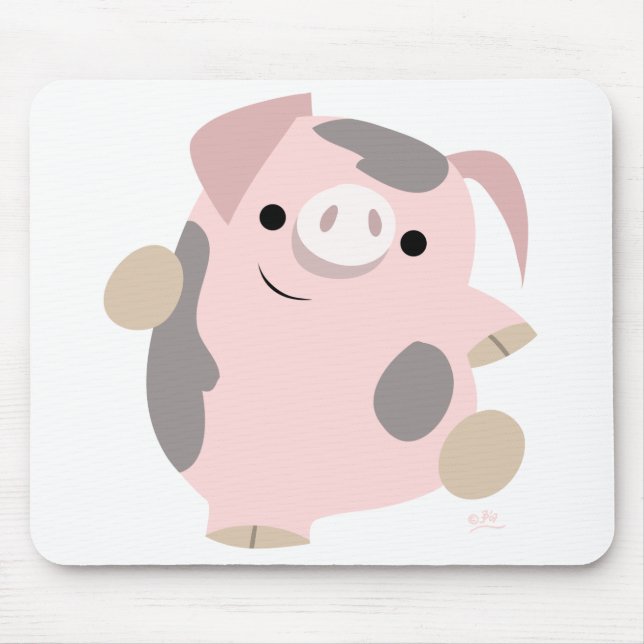 Tanzen-Cartoon-Schwein mousepad (Vorne)