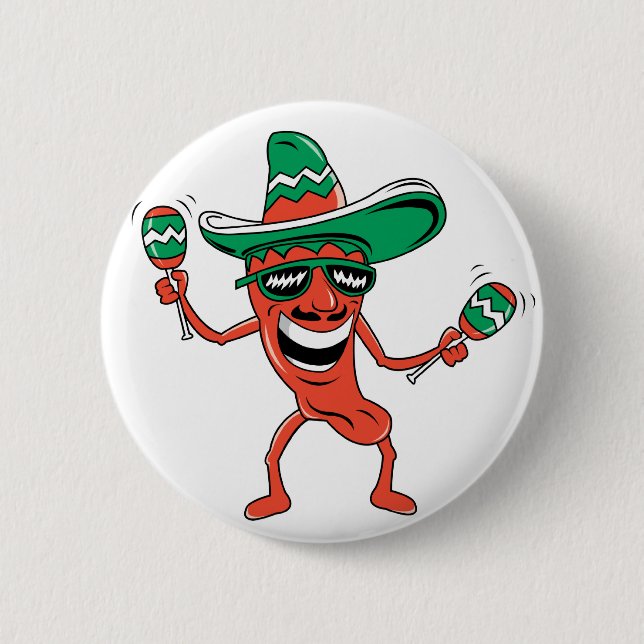 Tanzen-Chili-Pfeffer Button (Vorderseite)