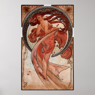 Tanzen-Dame Alphons Mucha Poster