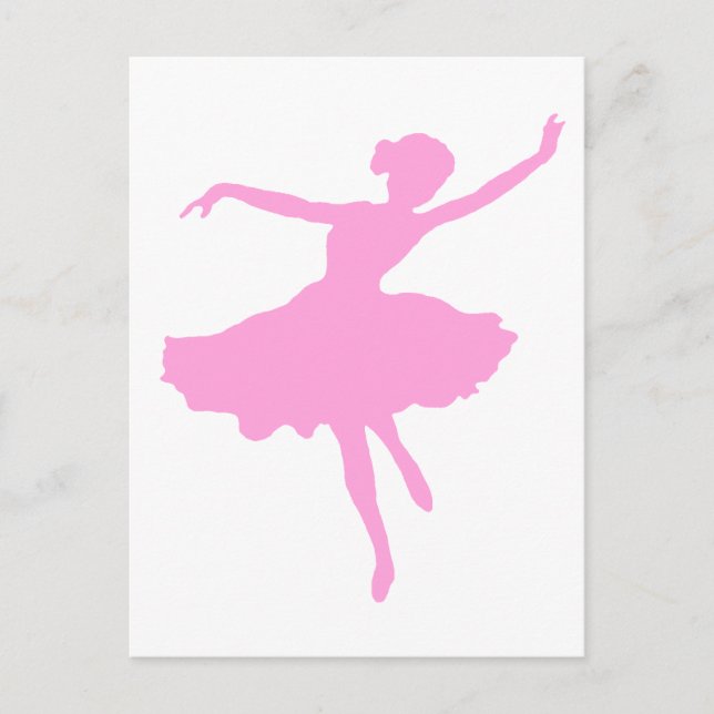 Tanzen der Ballerina in Rosa Postkarte (Vorderseite)