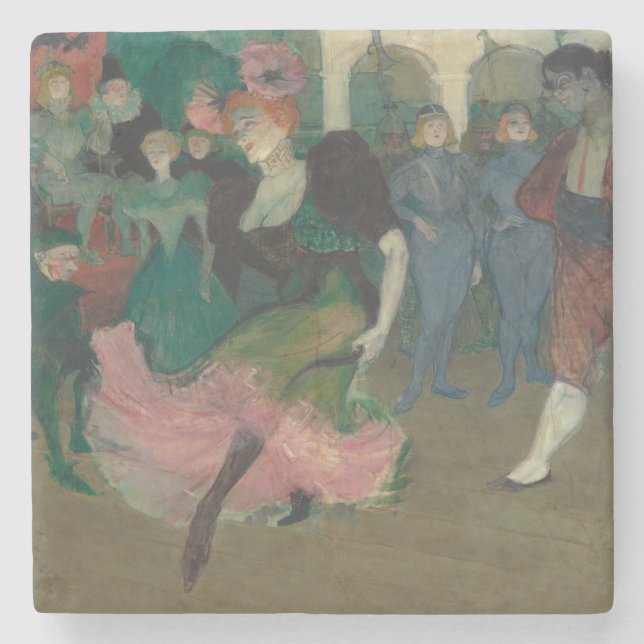 Tanzen des Bolero - Malerei Toulouse-Lautrec Steinuntersetzer (Vorderseite)