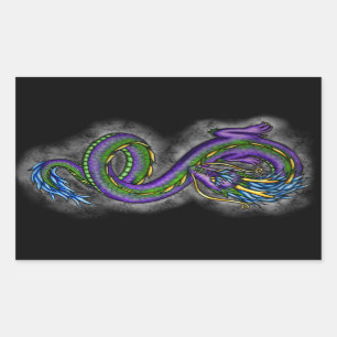 Tanzen-Drache Rechteckiger Aufkleber