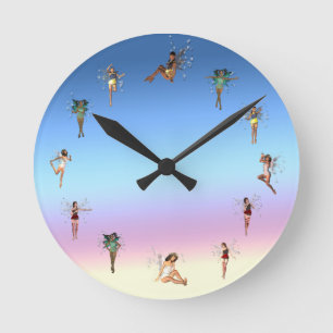 Tanzen-Feen Runde Wanduhr