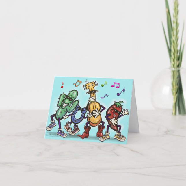 Tanzen Feiertagskarte (Vorderseite)