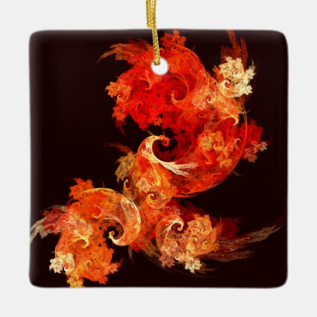 Tanzen Firebird Abstrakt Art Square Keramikornament (Vorderseite)