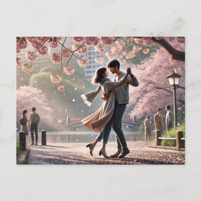 Tanzen im Ueno Park Japan im Frühjahr Postkarte (Vorderseite)