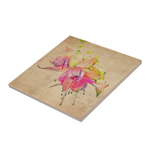 Tanzen im Wind - Fuchsien-Blume Fliese
