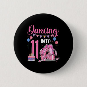 Tanzen in das 11. Geburtstag Ballerina Ballett 11 Button