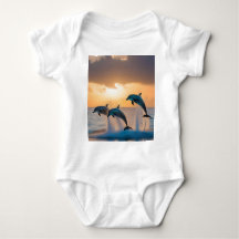 Tanzen in der Dämmerung: Drei Delphine springen