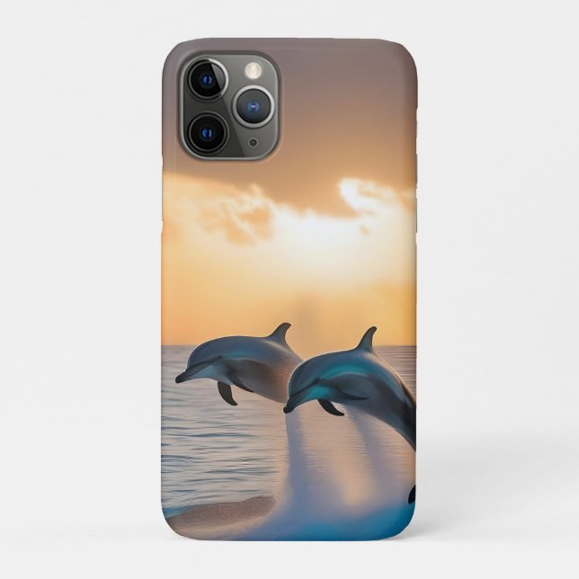 Tanzen in der Dämmerung: Drei Delphine springen Case-Mate iPhone Hülle (Rückseite)