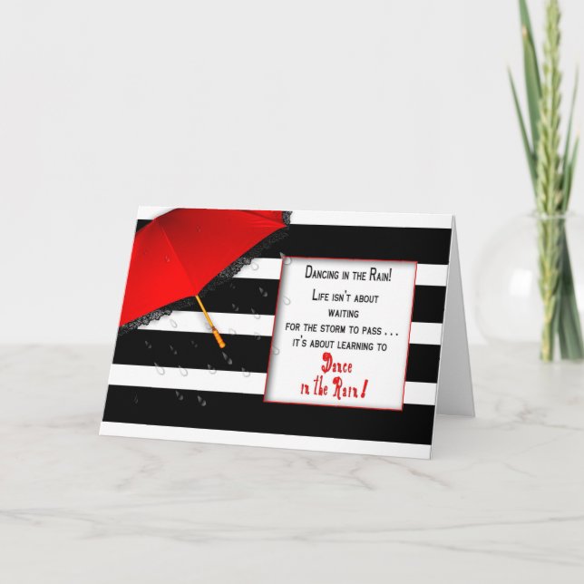 Tanzen in die Regen-Tasse - Ermutigung Karte (Vorderseite)