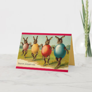 Tanzen-Kaninchen-Ostern-Karte Feiertagskarte