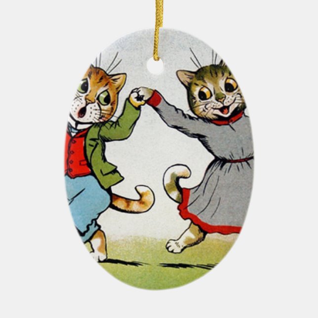 Tanzen-Katzen Keramik Ornament (Vorne)