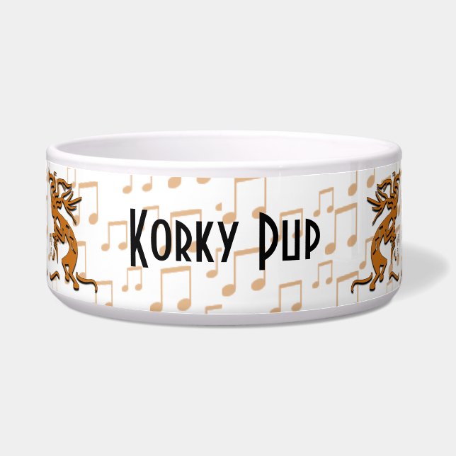 Tanzen Kokopelli Merrymaker mit musikalischen Napf (Vorderseite)