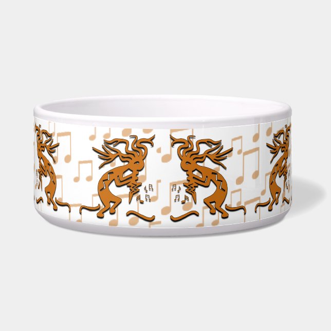 Tanzen Kokopelli Musiker mit musikalischen Napf (Vorderseite)